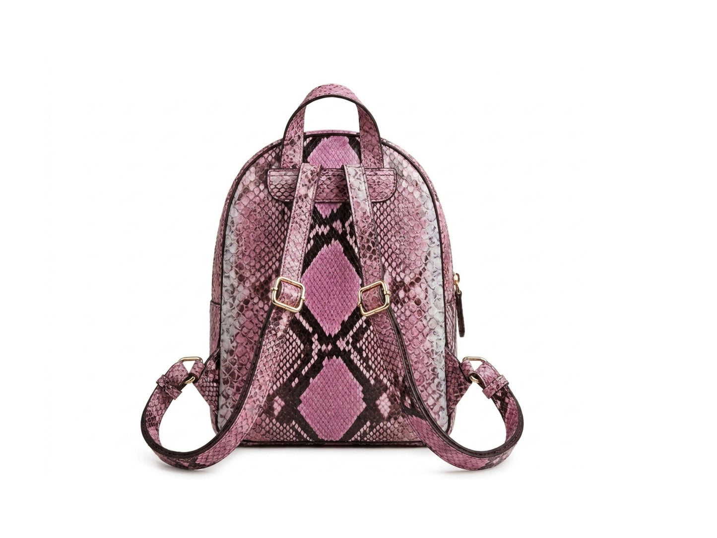 Blush Pink Python Snakeskin Backpack Purse