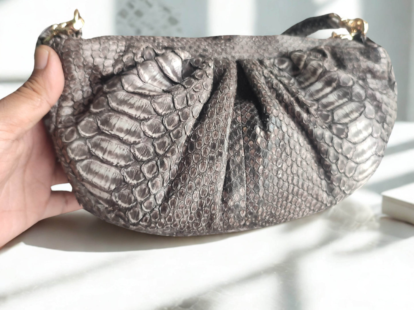 Croissant Small Leather Shoulder Bag - LFM Fashion