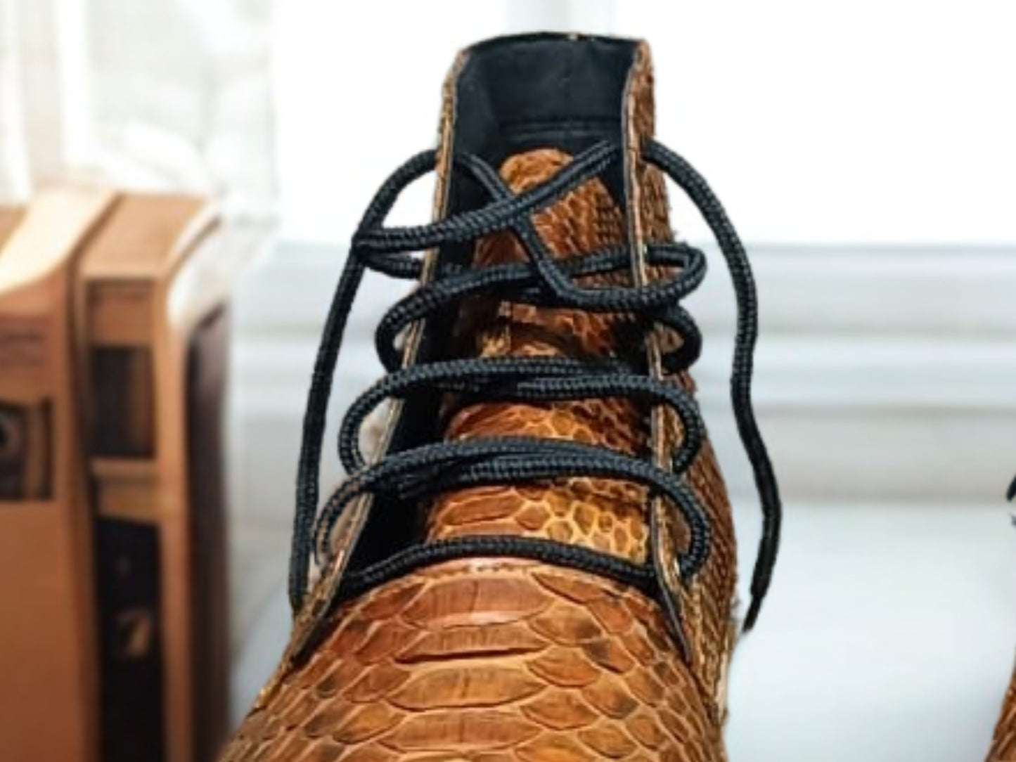 Brown Snakeskin Boots - 6