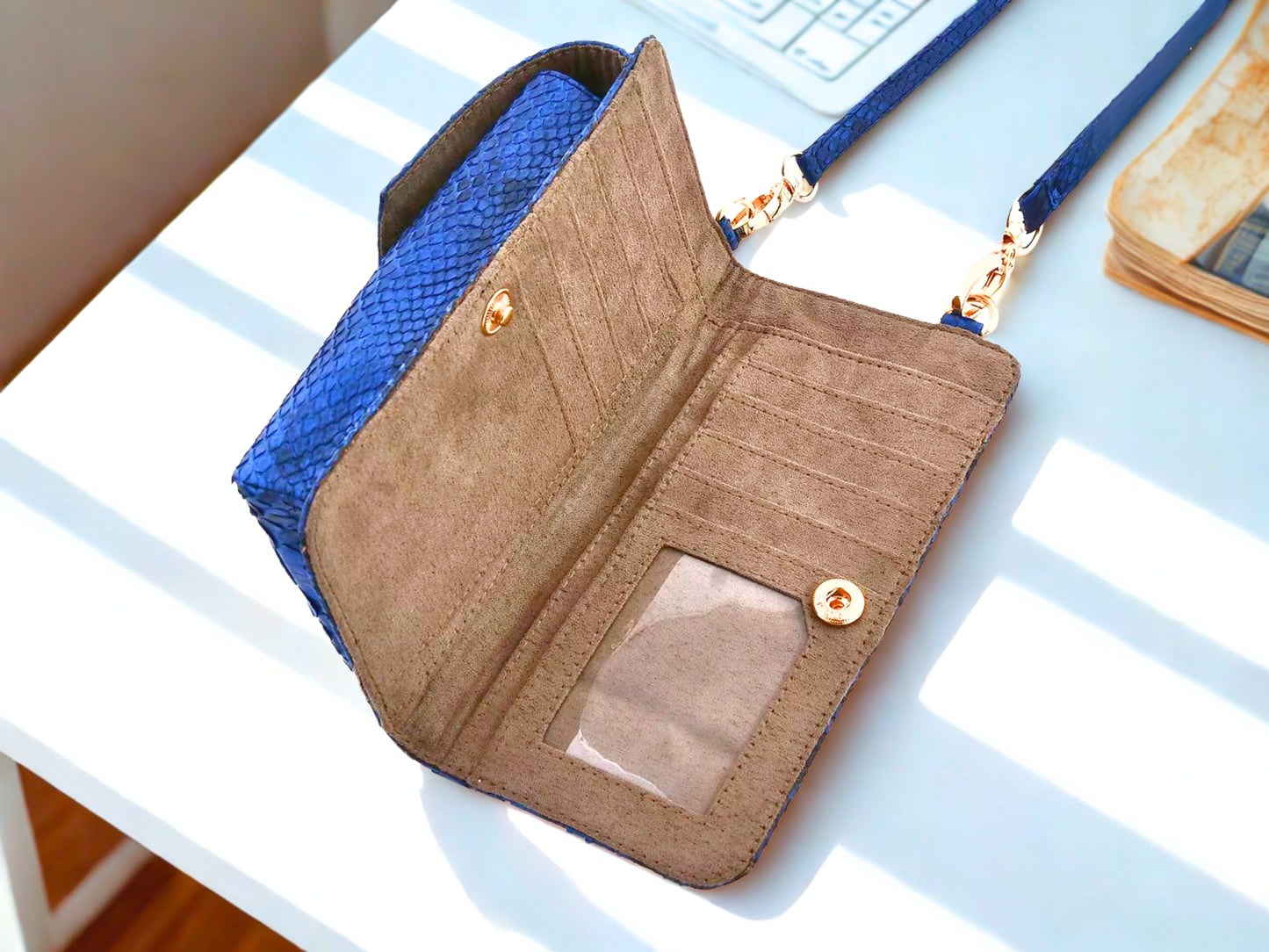Cell Phone Case Crossbody Wallet Purse with open back side with wallet