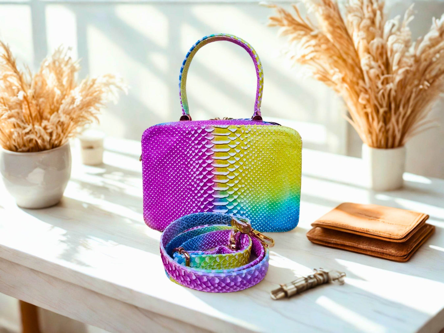 Rainbow Snakeskin Purse - LFM Fashion