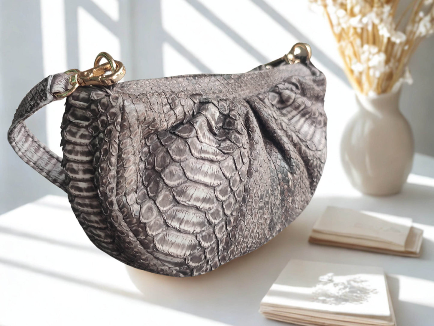 Croissant Small Leather Shoulder Bag - LFM Fashion