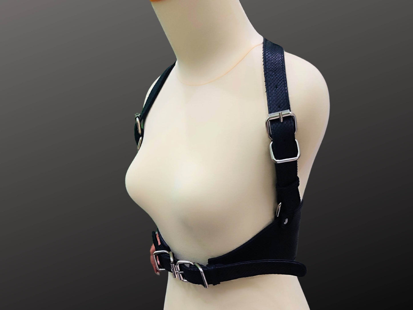 Y Strap Snakeskin Leather Waist Harness - LFM Fashion