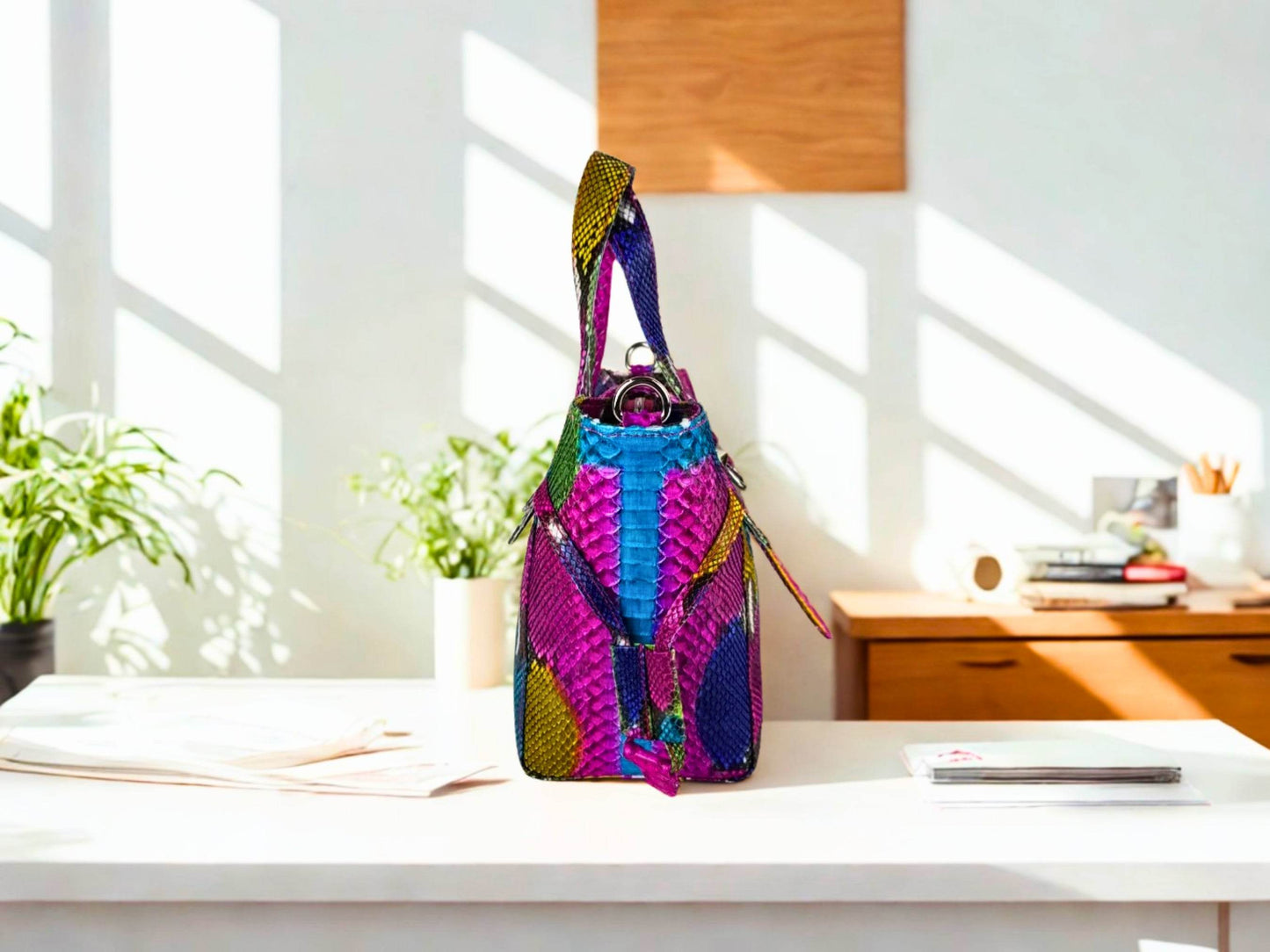 Snakeskin Tote Shoulder Handbag - LFM Fashion