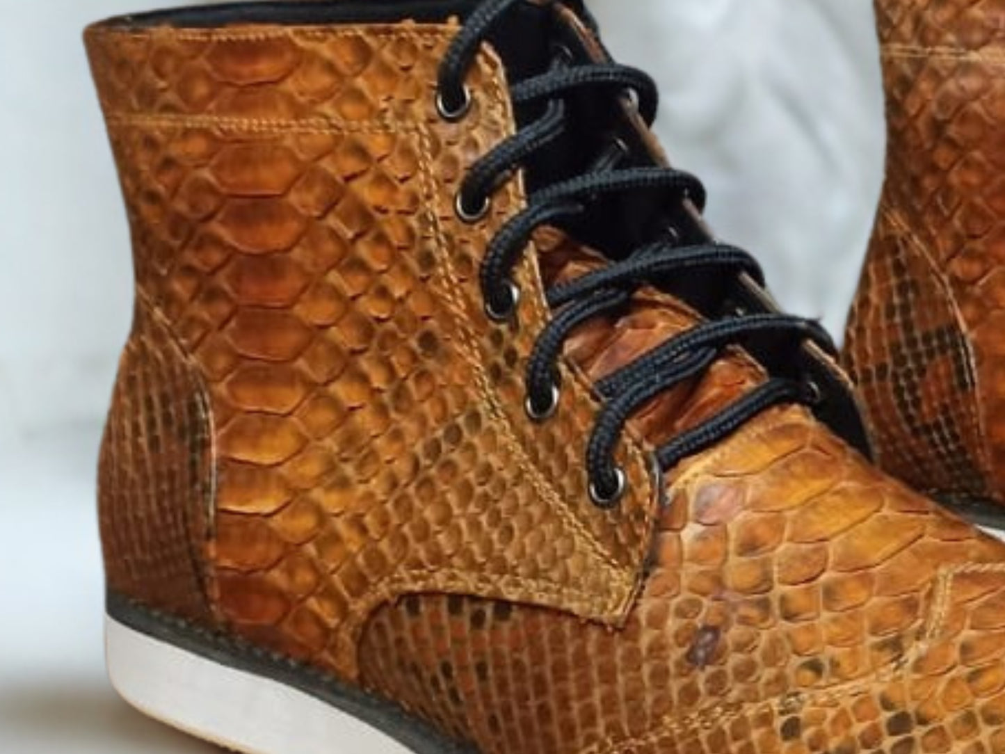 Brown Snakeskin Boots - 7