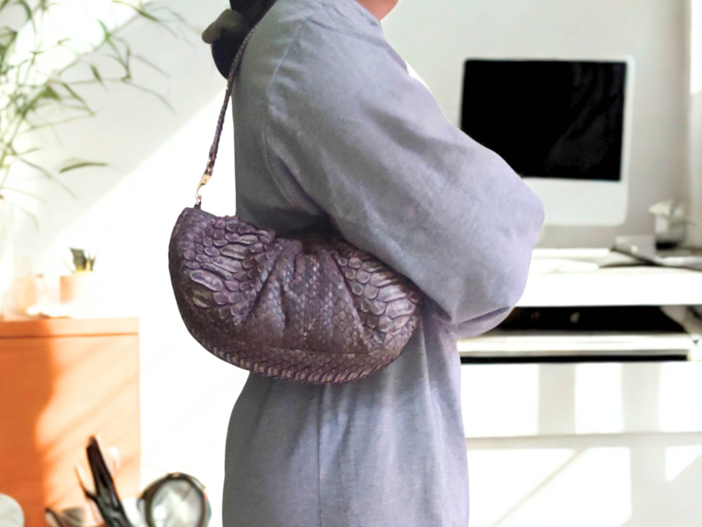 Croissant Small Leather Shoulder Bag - LFM Fashion