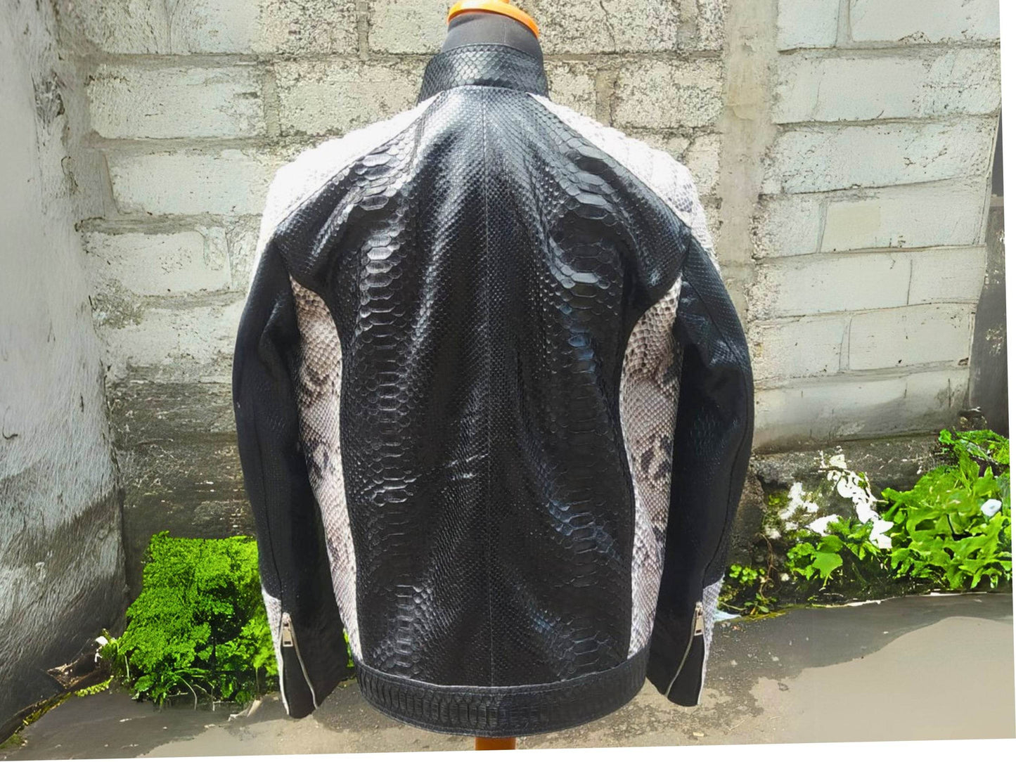 Cafe Racer Snakeskin Leather Jacket - LFM Fashion