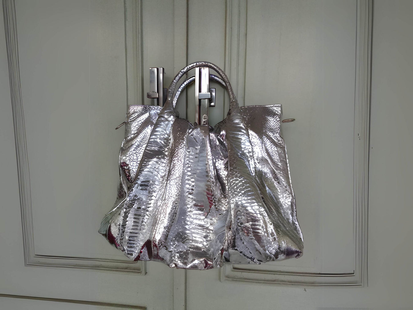 Metallic Silver Snakeskin Hobo Bag - LFM Fashion