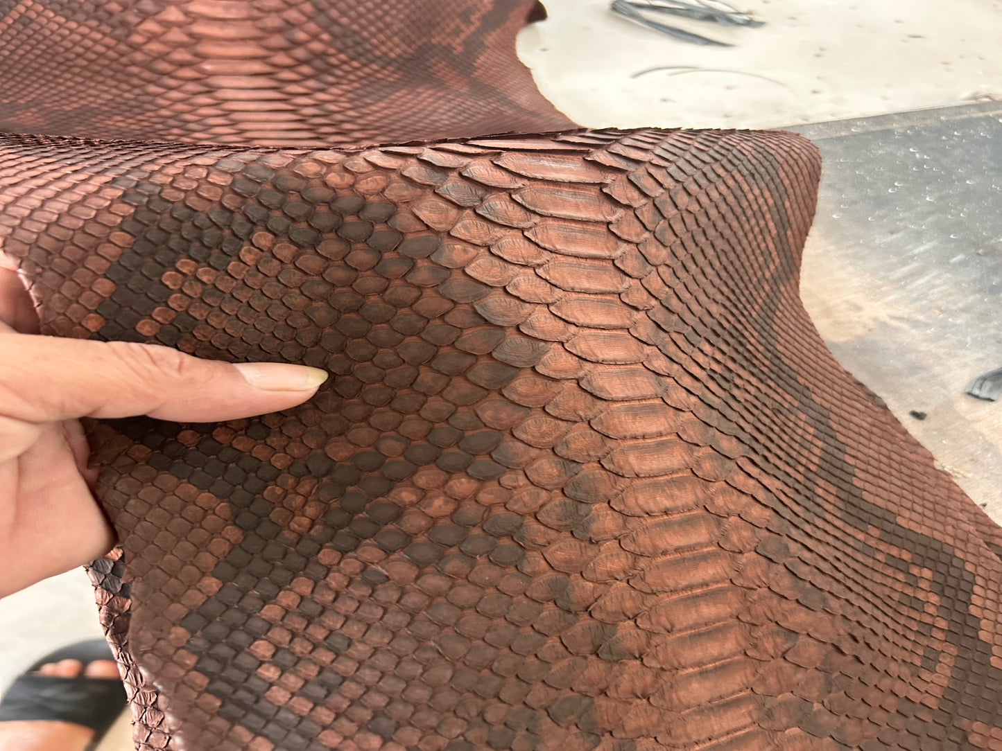 Genuine Python Snakeskin Leather Bomber Jacket: Brown Exotic Biker Motorcycle Jacket