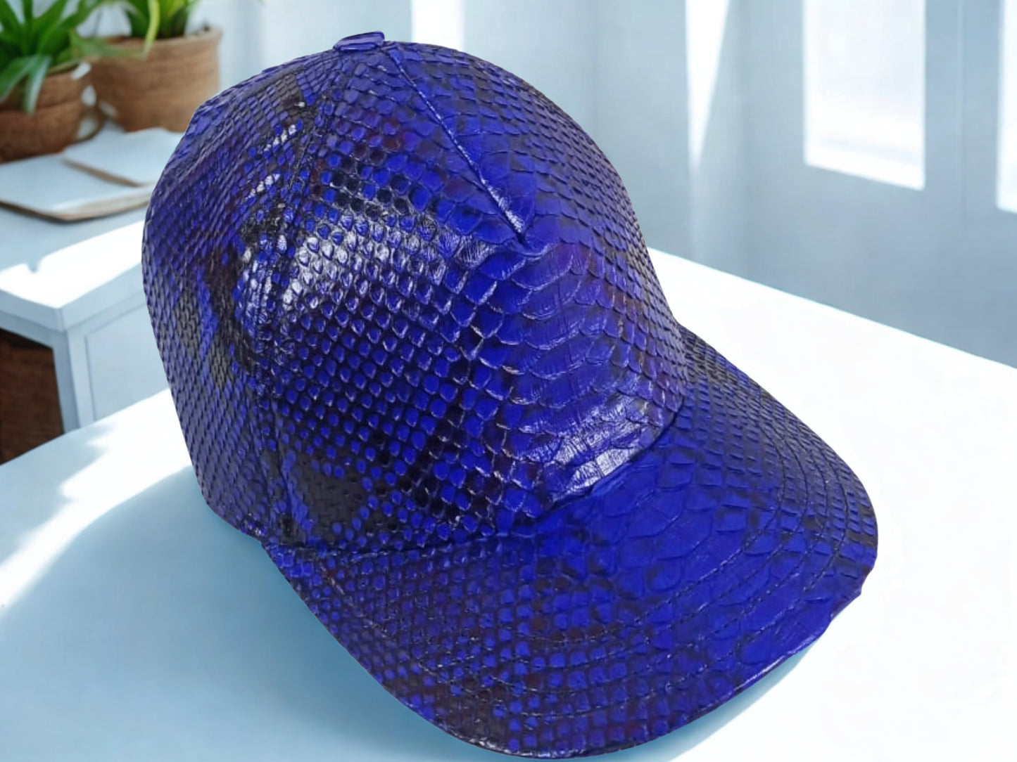 Snakeskin Trucker Hats - Blue
