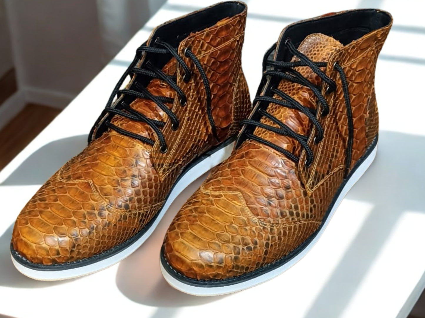 Brown Snakeskin Boots - 2