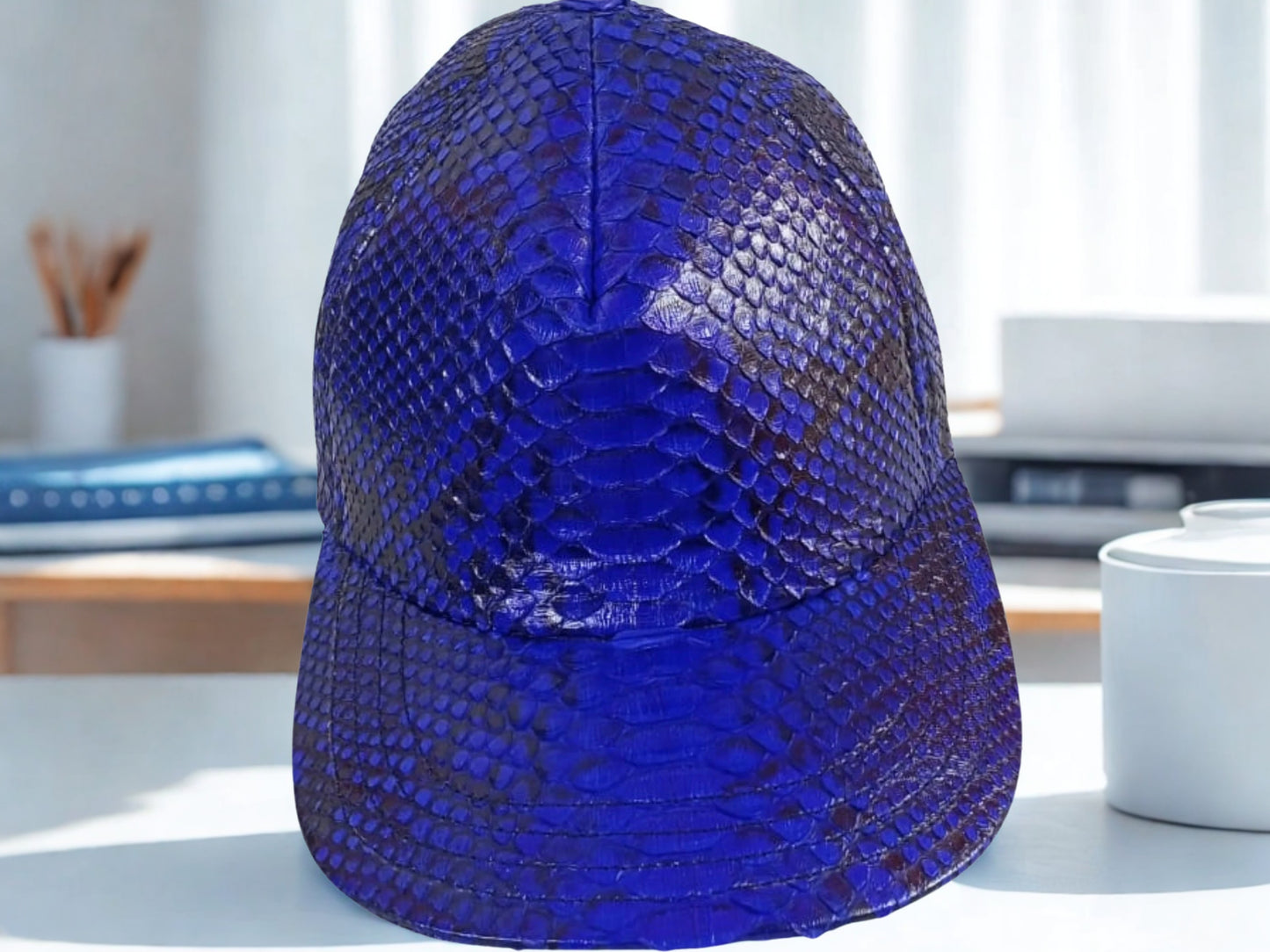Snakeskin Trucker Hats on visor view