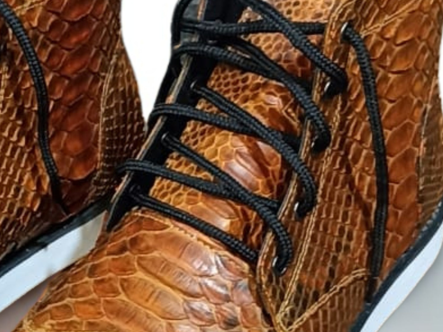 Brown Snakeskin Boots - 3