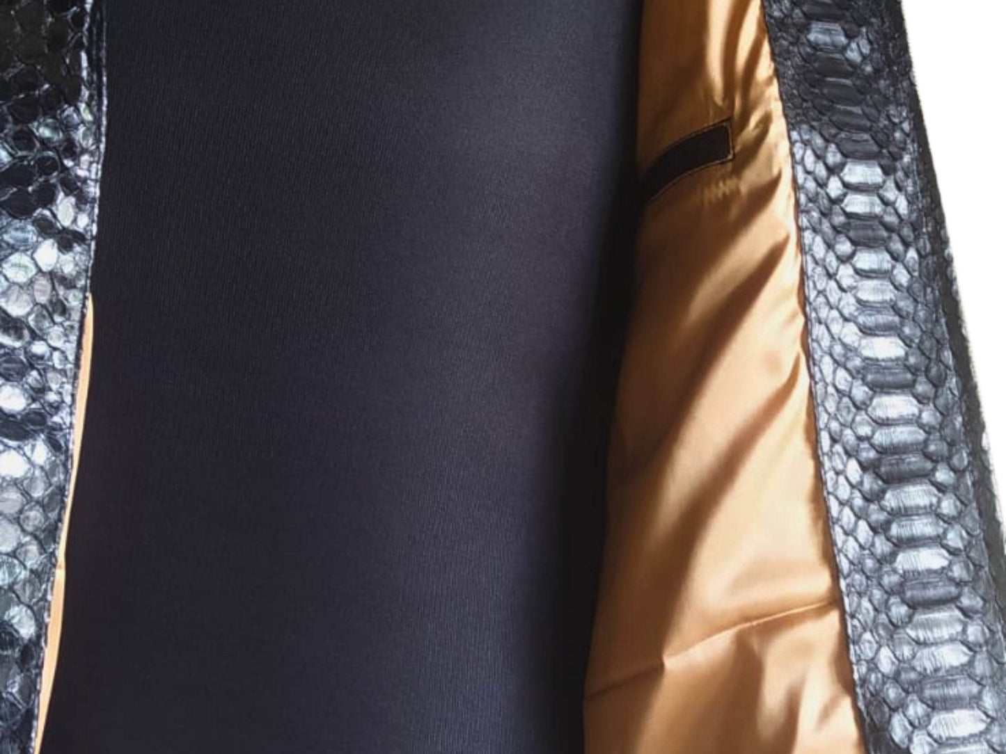Cafe Racer Snakeskin Leather Jacket - LFM Fashion