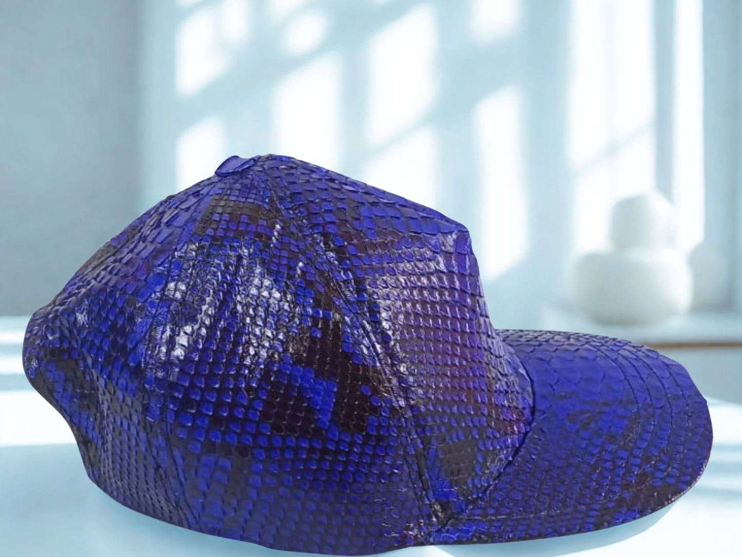 Snakeskin Trucker Hats on side view