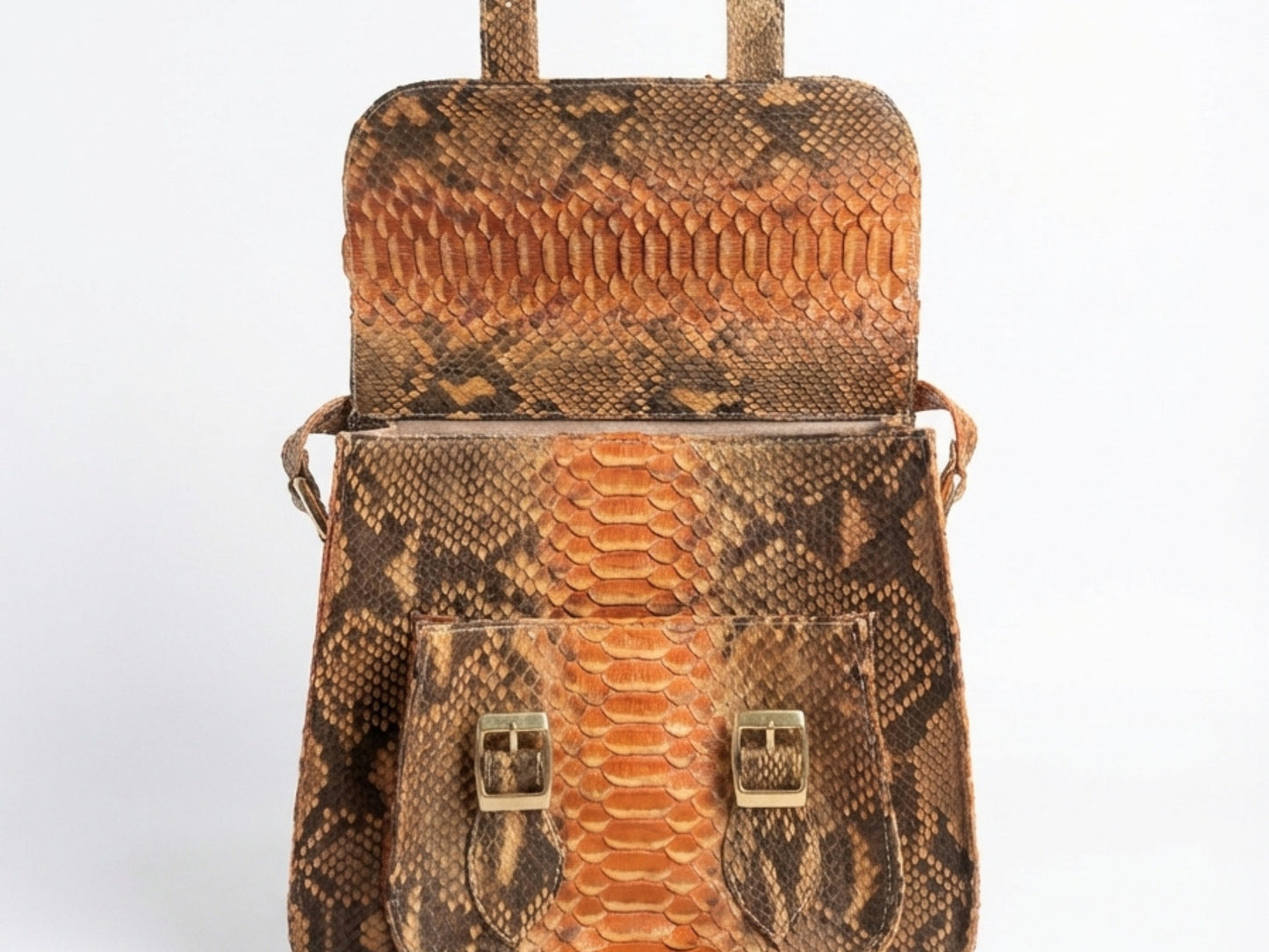 Genuine Python Snakeskin Messenger Bag