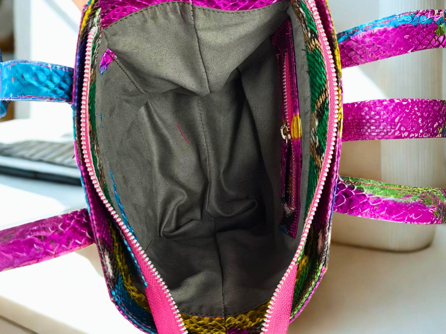 Snakeskin Tote Shoulder Handbag - LFM Fashion
