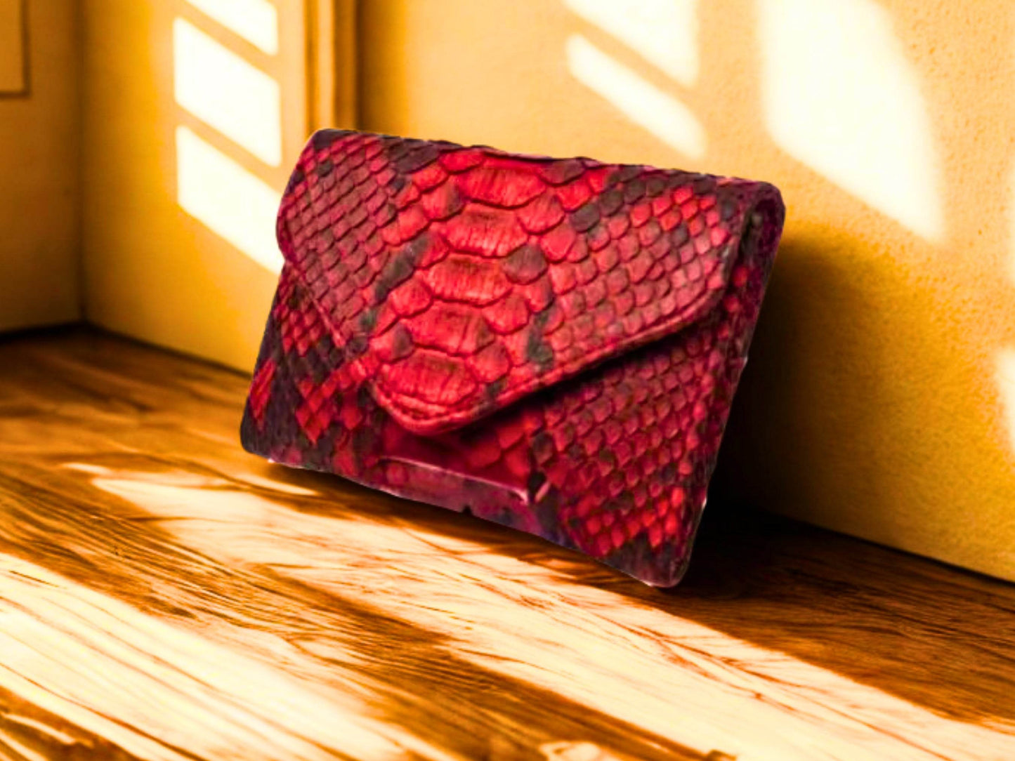 Hand Carry Snakeskin Envelope Purse - LFM Fashion
