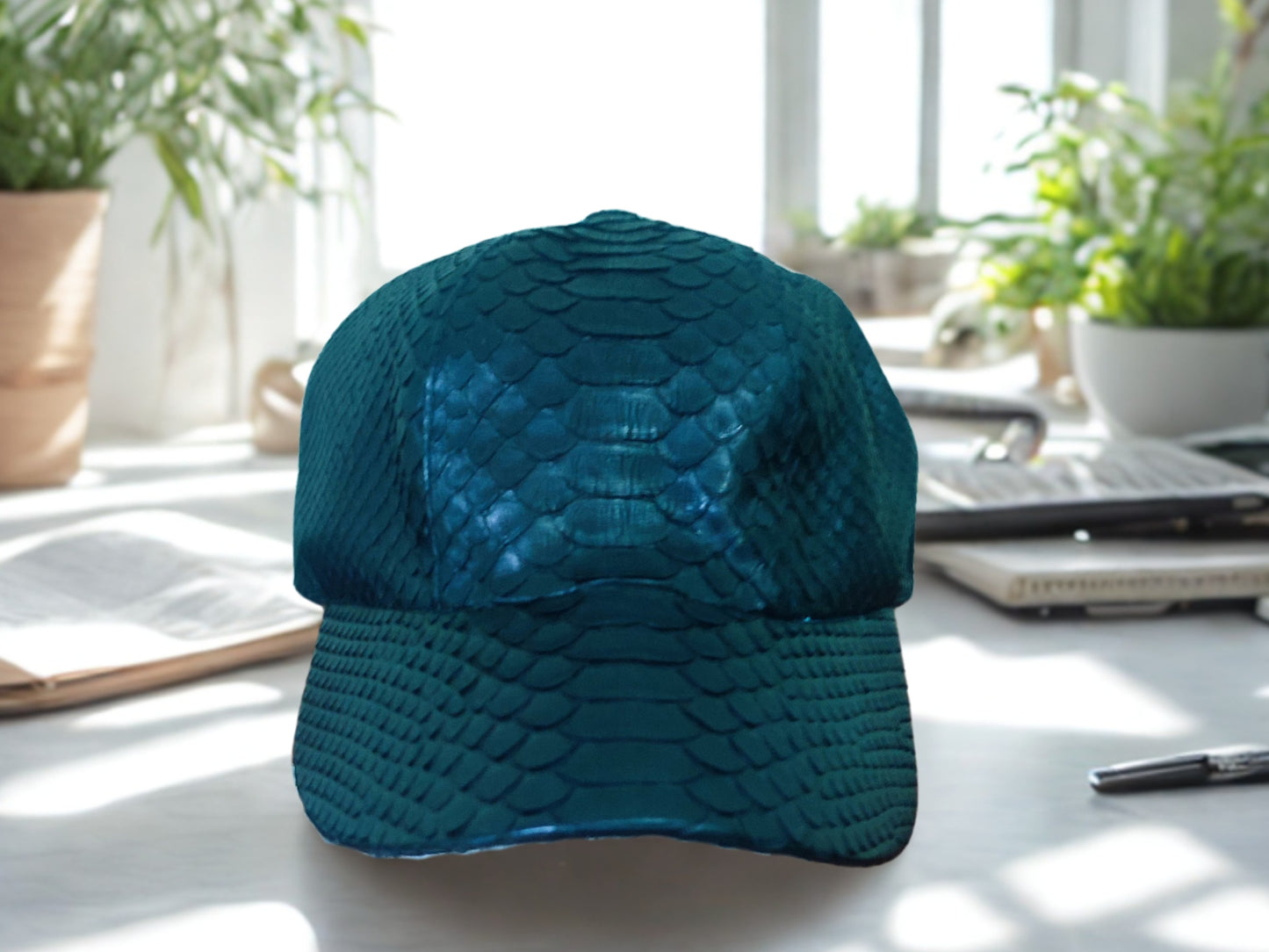 Snakeskin Trucker Hats - Black