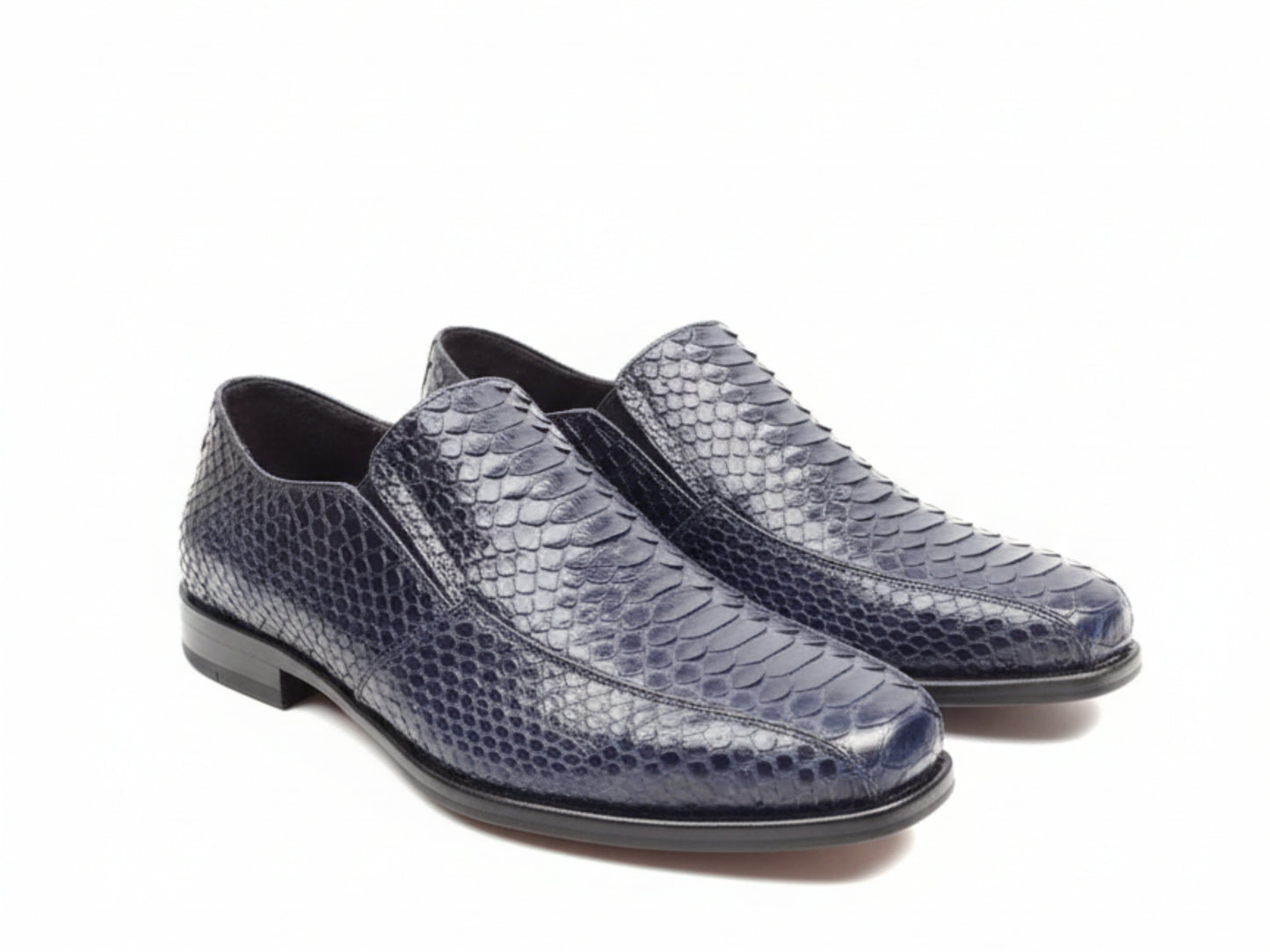Men Python Snakeskin Oxford Shoes: Handmade Formal Slip-On Loafers
