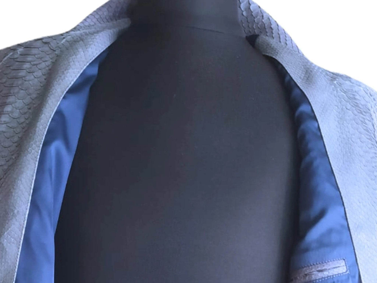 Amethyst Smoke Snakeskin Leather Jacket - LFM Fashion