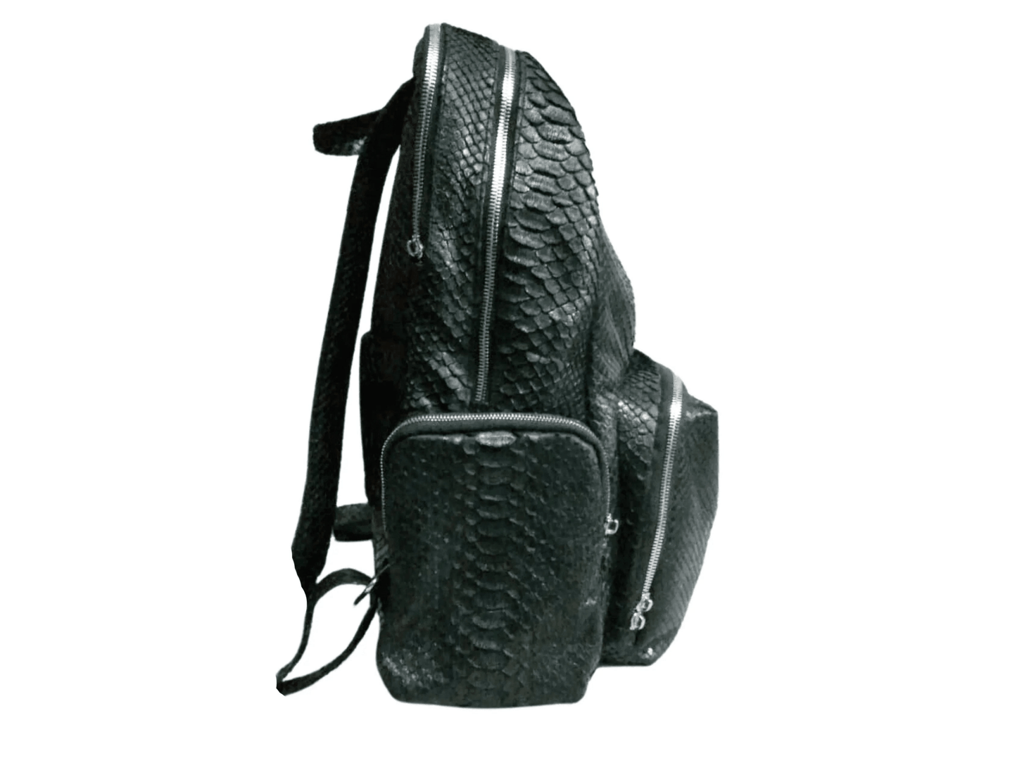 Black Snakeskin Backpack - Python Jacket by LFM Fashion