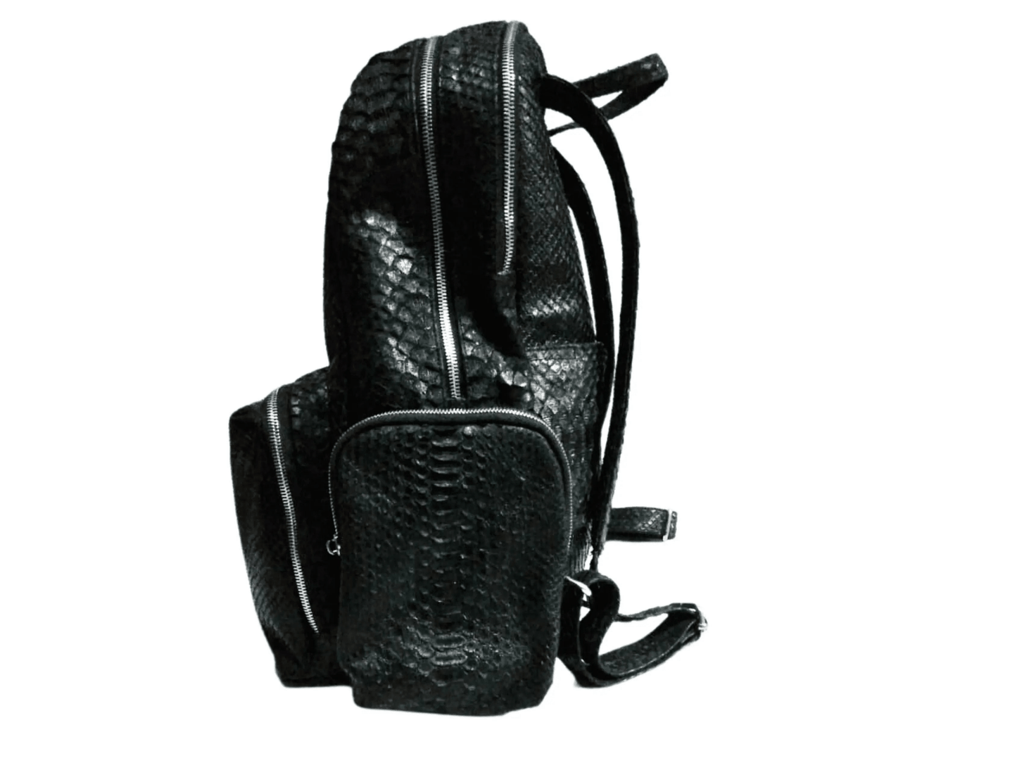 Black Snakeskin Backpack - Python Jacket by LFM Fashion