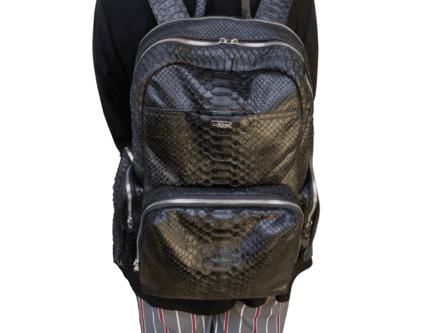 Black Snakeskin Backpack - LFM Fashion