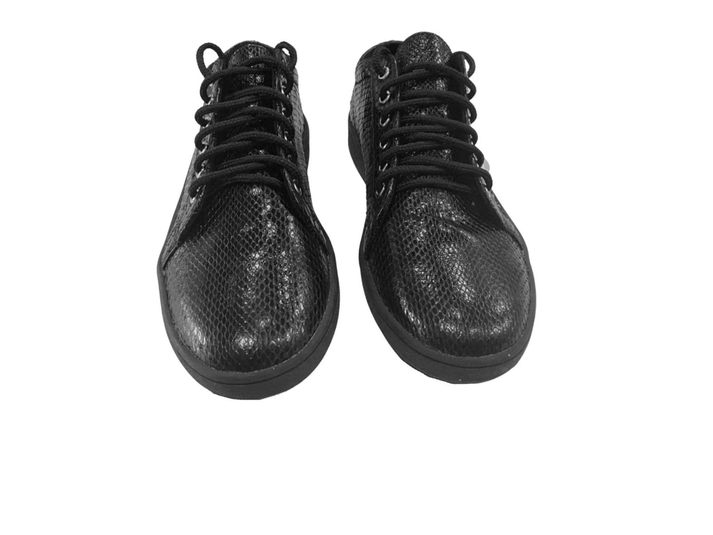 Black Snakeskin Sneaker Shoes - LFM Fashion