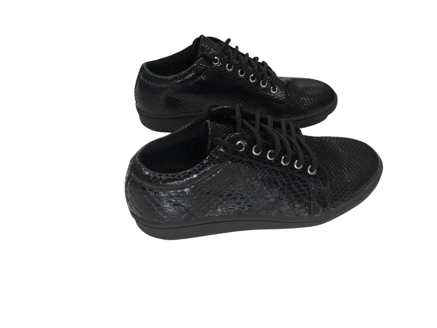 Black Snakeskin Sneaker Shoes - LFM Fashion