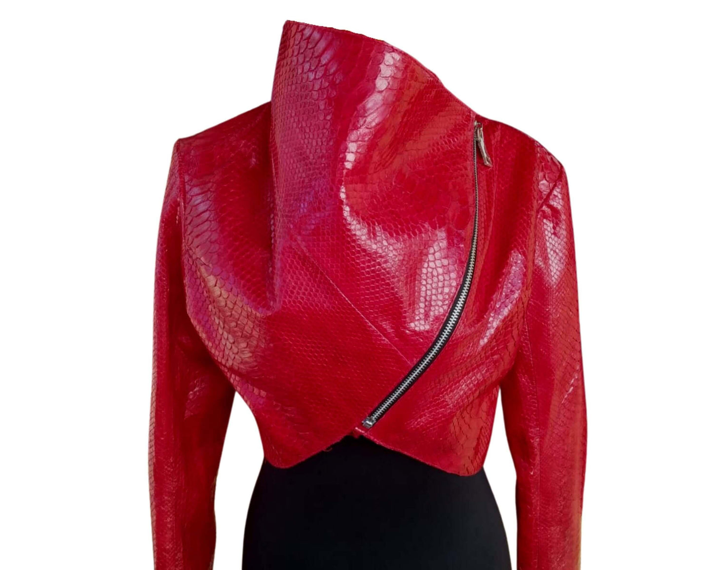 Women Jacket Bolero Jacket Wedding Apple Red / X-SMALL Python Jacket by LFM Fashion