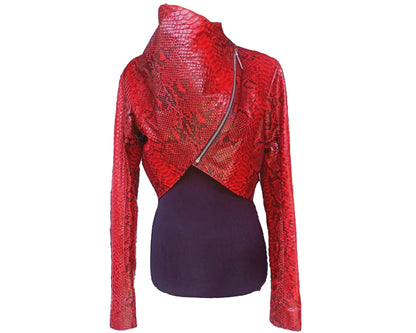 Women Jacket Bolero Jacket Wedding Red / X-SMALL Python Jacket by LFM Fashion