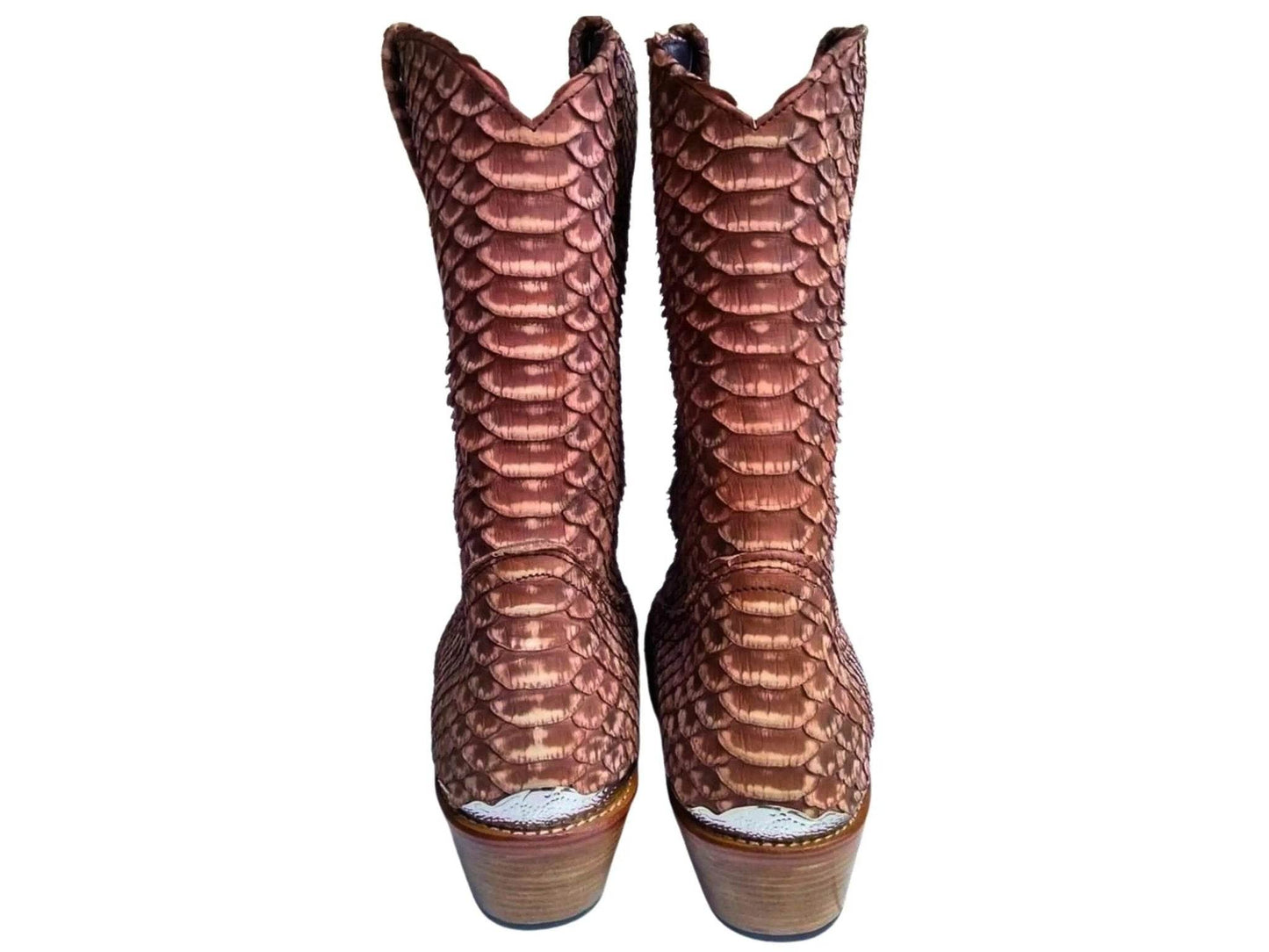 Brown Python Boots - LFM Fashion