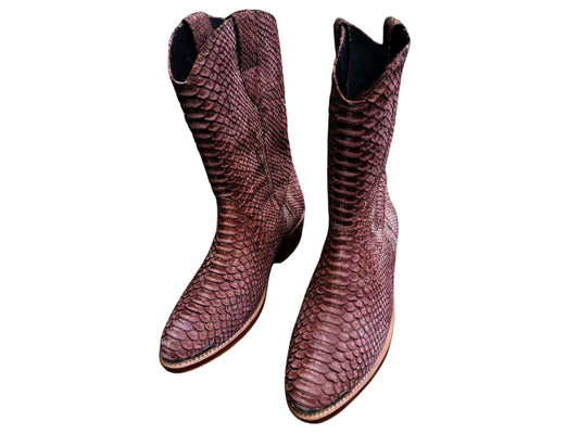 Shoes Brown Python Boots Python Jacket by LFM Fashion