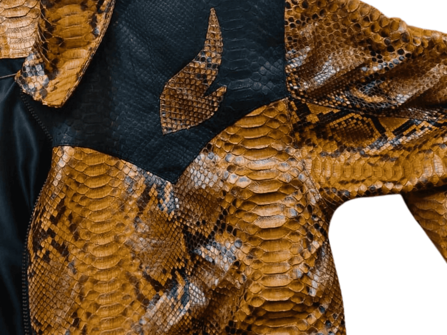 Brown Python Snakeskin Leather Jacket - LFM Fashion