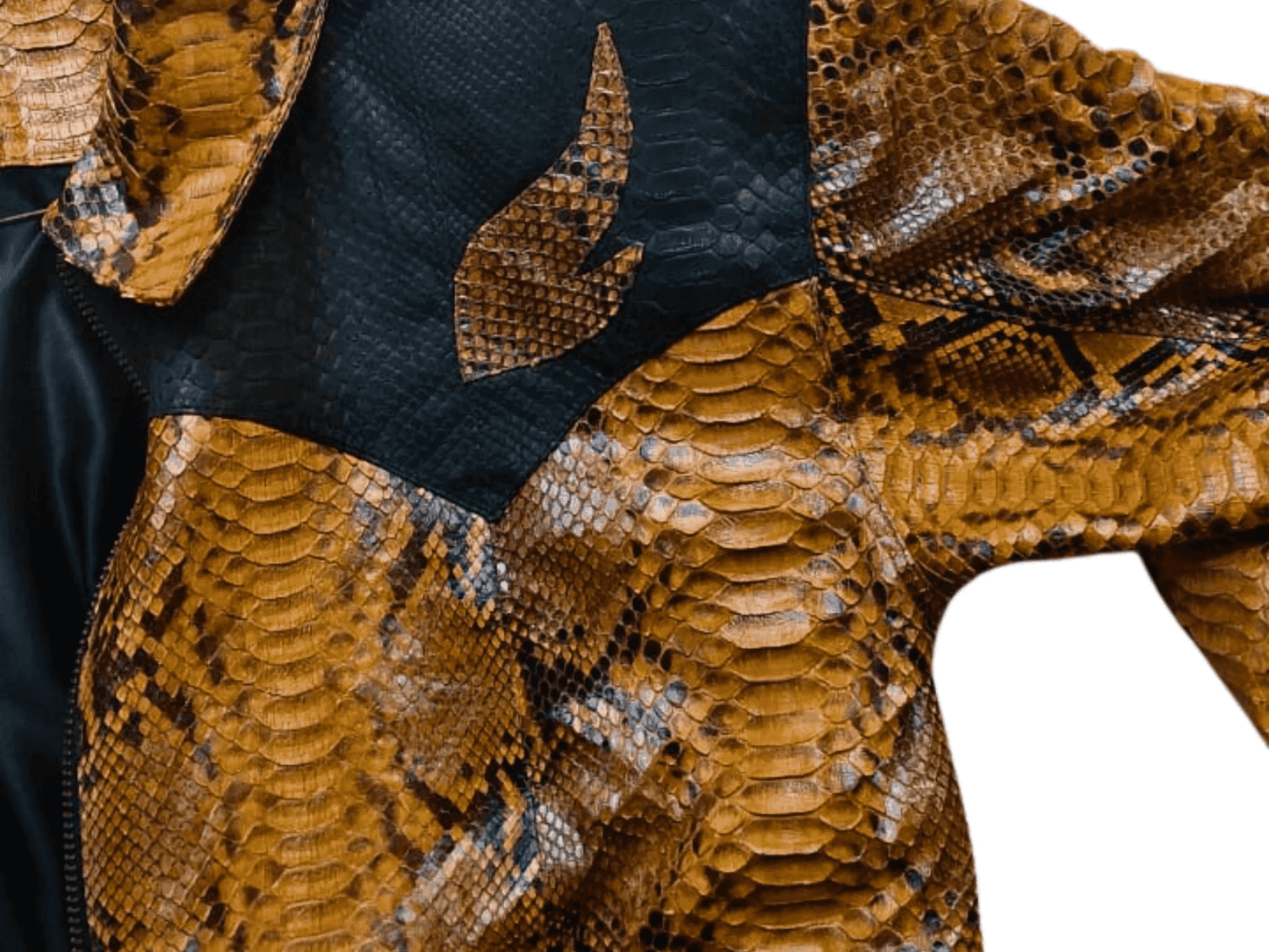Brown Python Snakeskin Leather Jacket