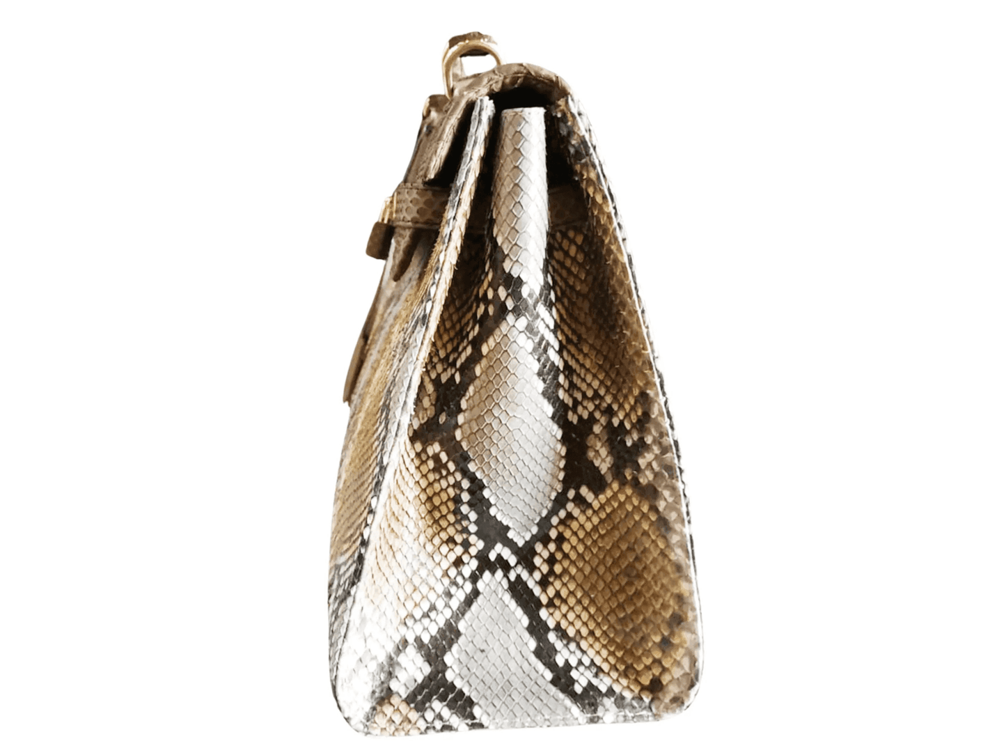 Brown Snakeskin Kelly Bag 25 - LFM Fashion