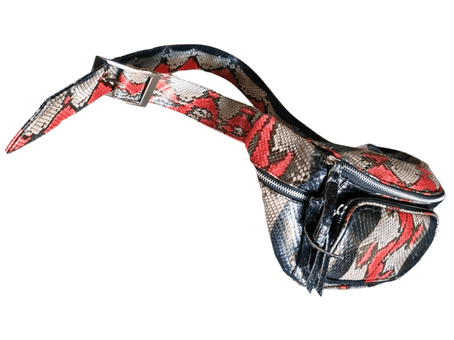 Crossbody Snakeskin Fanny Pack - Python Jacket by LFM Fashion