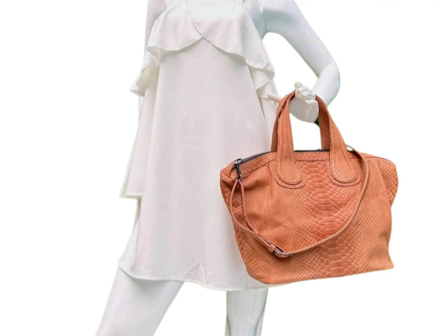 Cute Snakeskin Tote Leather Handbag - LFM Fashion