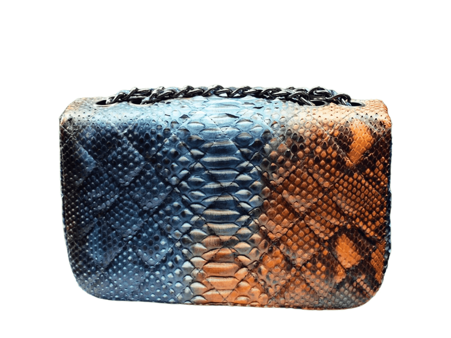 Diamond Quilt Snakeskin Chain Purse - Python Jacket by LFM Fashion