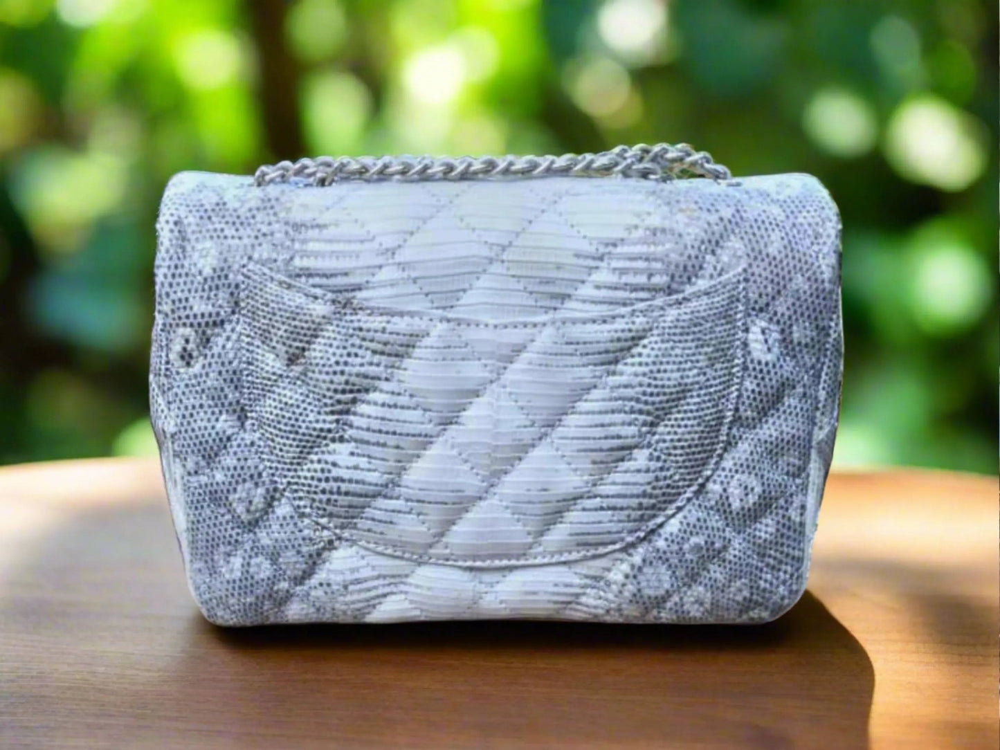 Exotic Quilted Lizard Skin Bag - Python Jacket by LFM Fashion