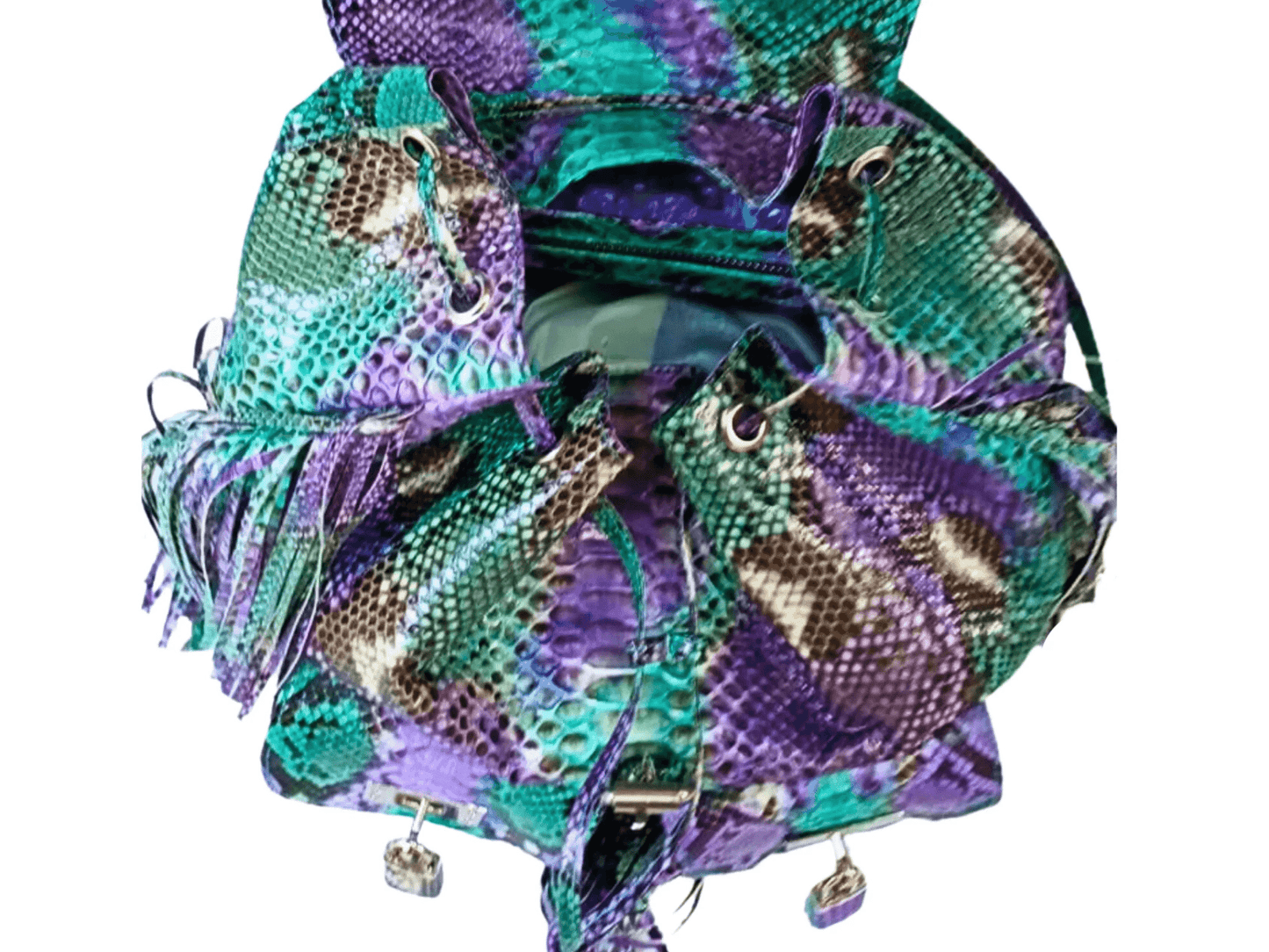 Fringe Western Snakeskin Backpack - Python Jacket by LFM Fashion