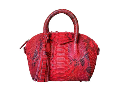 Gavinci Genuine Python Snakeskin Leather Bag for Women Red Python Jacket by LFM Fashion