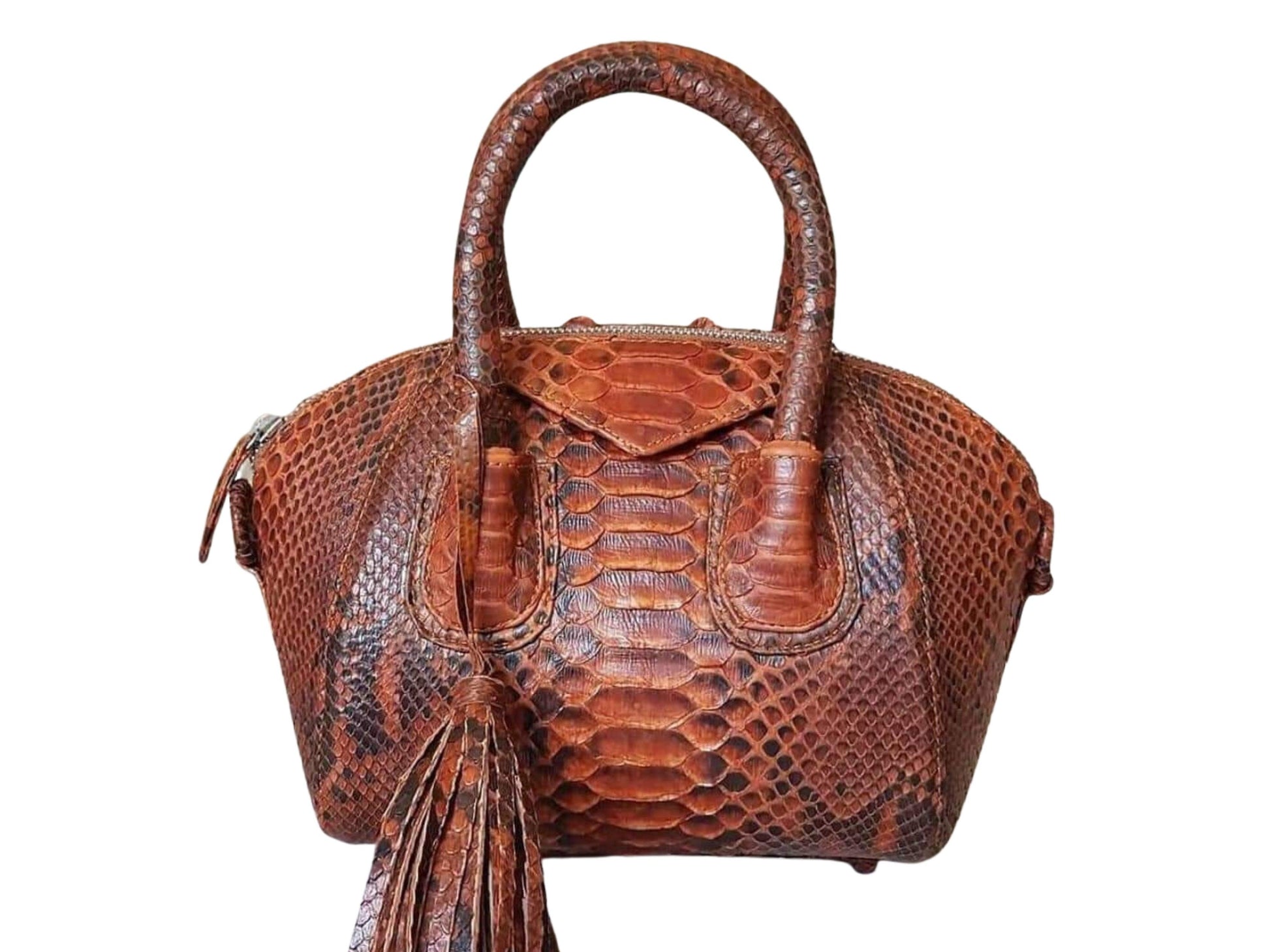 Gavinci Genuine Python Snakeskin Leather Bag for Women Brown Python Jacket by LFM Fashion