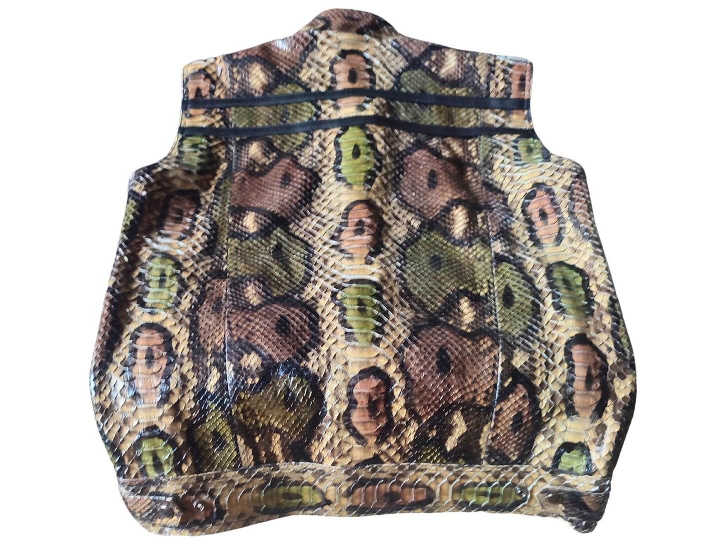 Genuine Python Snakeskin Motorcycle Leather Vest - LFM Fashion