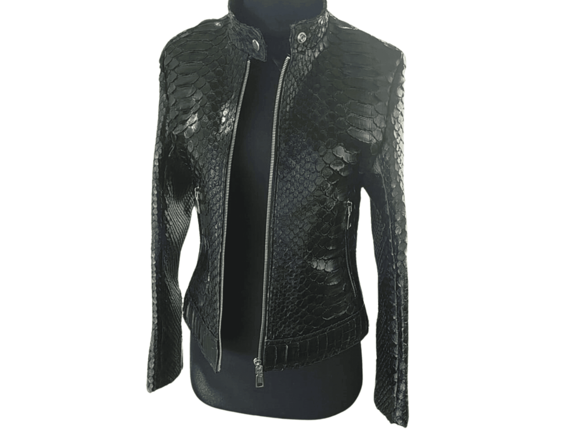 Women Jacket Genuine Snakeskin Motorcycle Jacket for Women Python Jacket by LFM Fashion