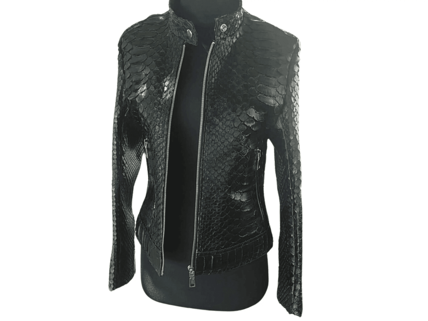 Genuine Snakeskin Motorcycle Jacket for Women - LFM Fashion