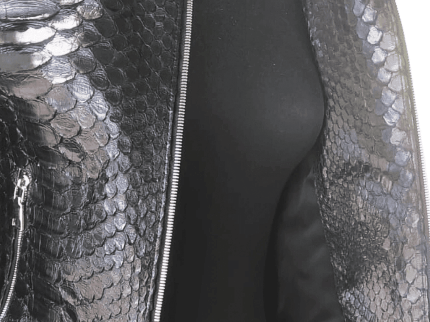 Genuine Snakeskin Motorcycle Jacket for Women - LFM Fashion