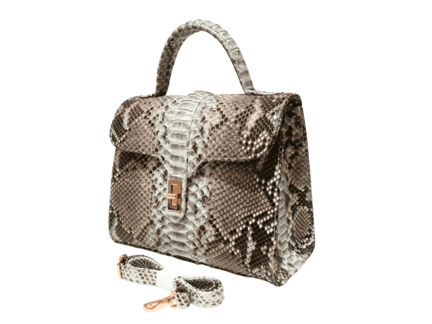 Gray Snakeskin Purses Chain Strap - LFM Fashion