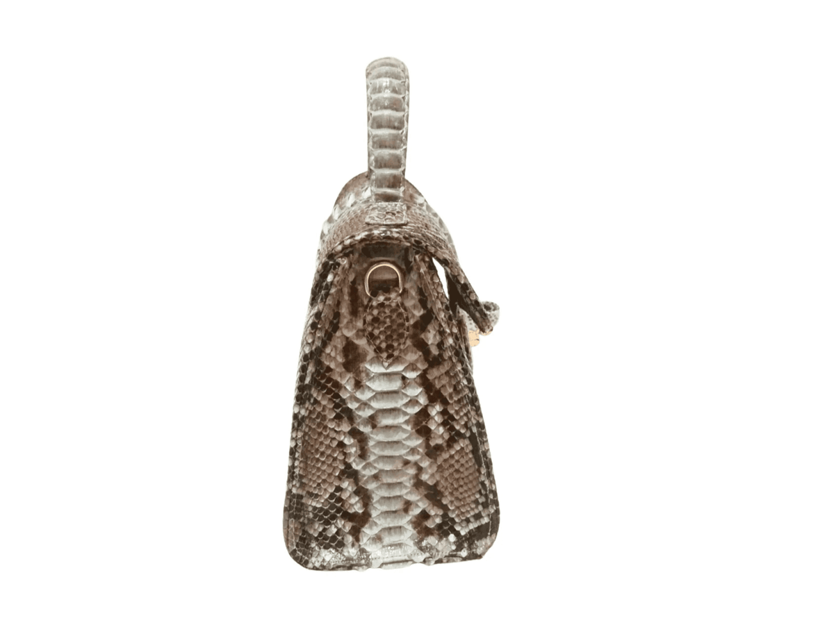 Gray Snakeskin Purses Chain Strap